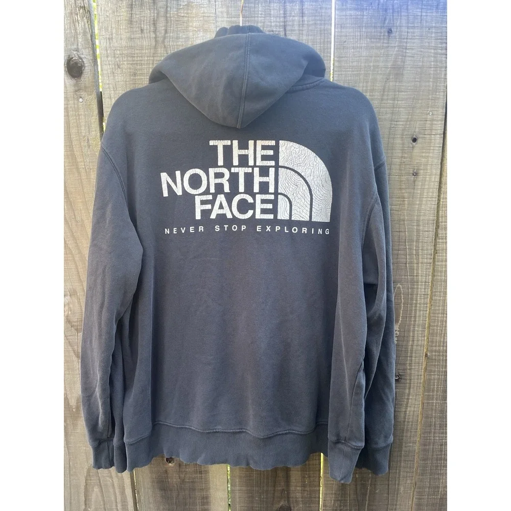 The North Face Hoodie Men's Size Large Black Outdoor Sweatshirt Graphic Logo
